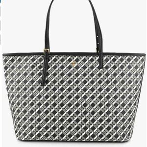 Tory Burch 143364 Geo Logo Black/Grey/White with Gold Hardware Women's Large Top